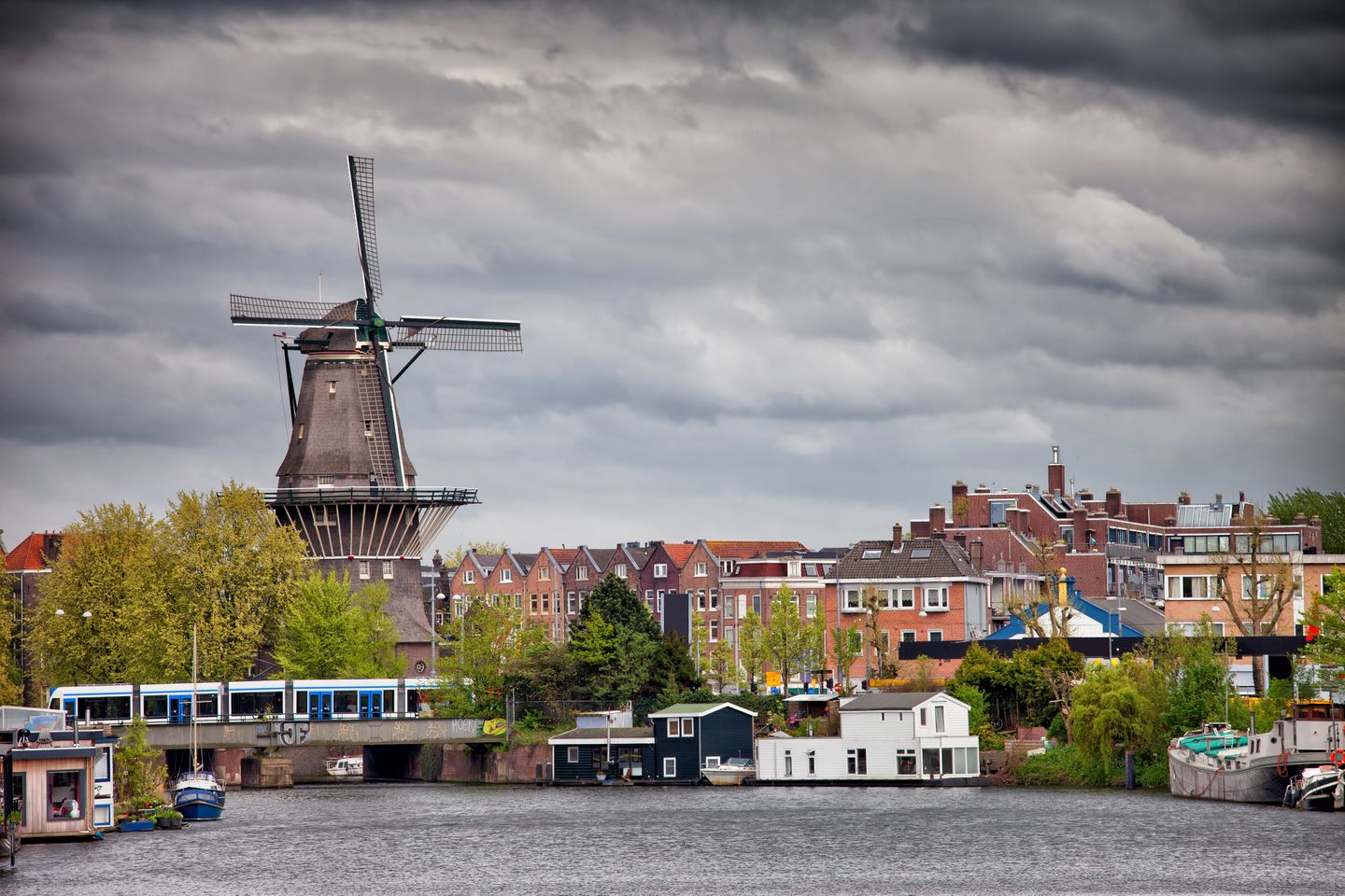 The De Gooyer Molen, the tallest wooden windmill in the Netherlands