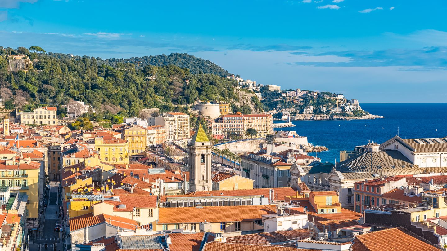 Colourful buildings in the old town of Nice, France