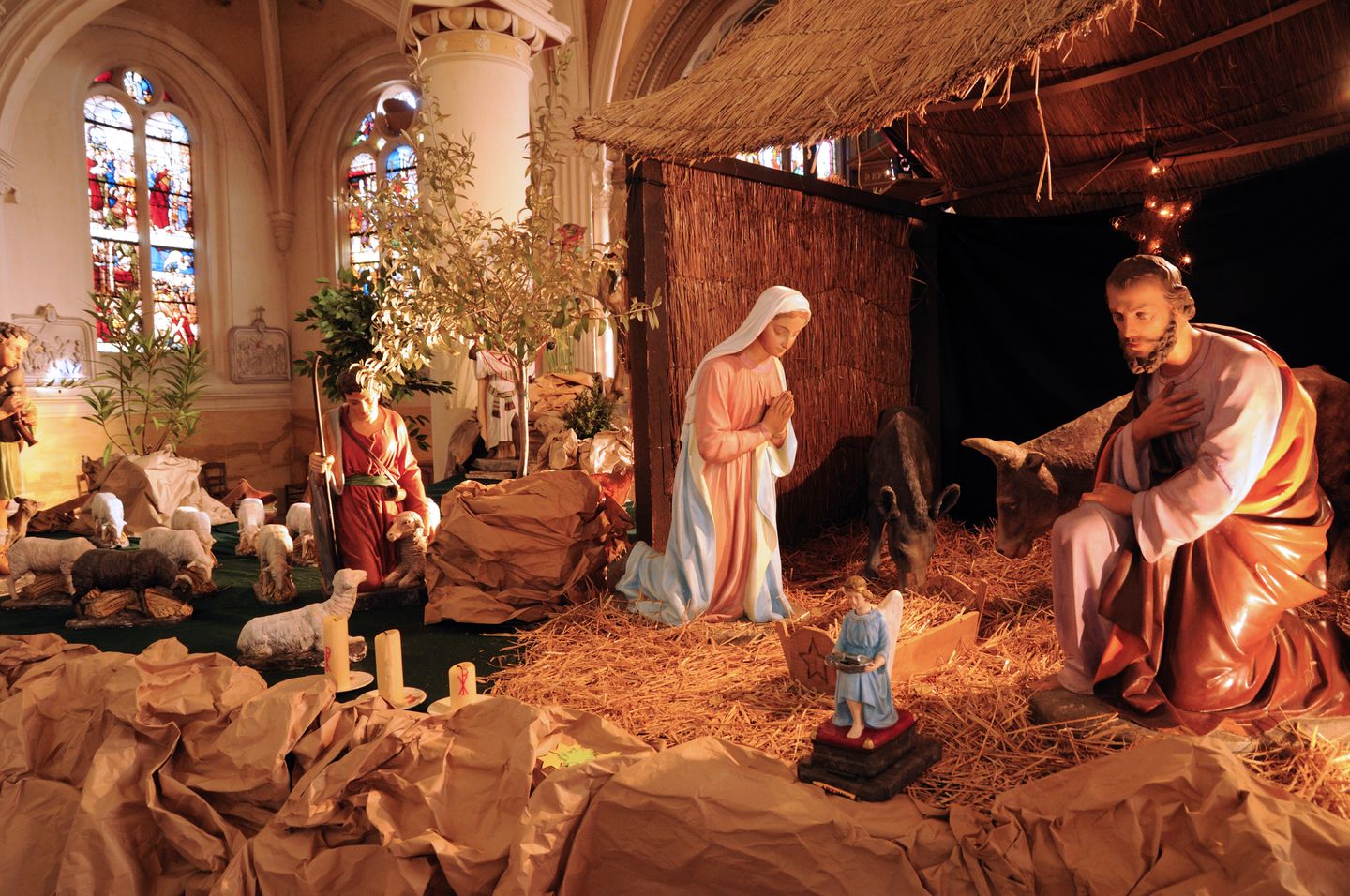 A nativity scene in a church in Triel-sur-Seine, France.