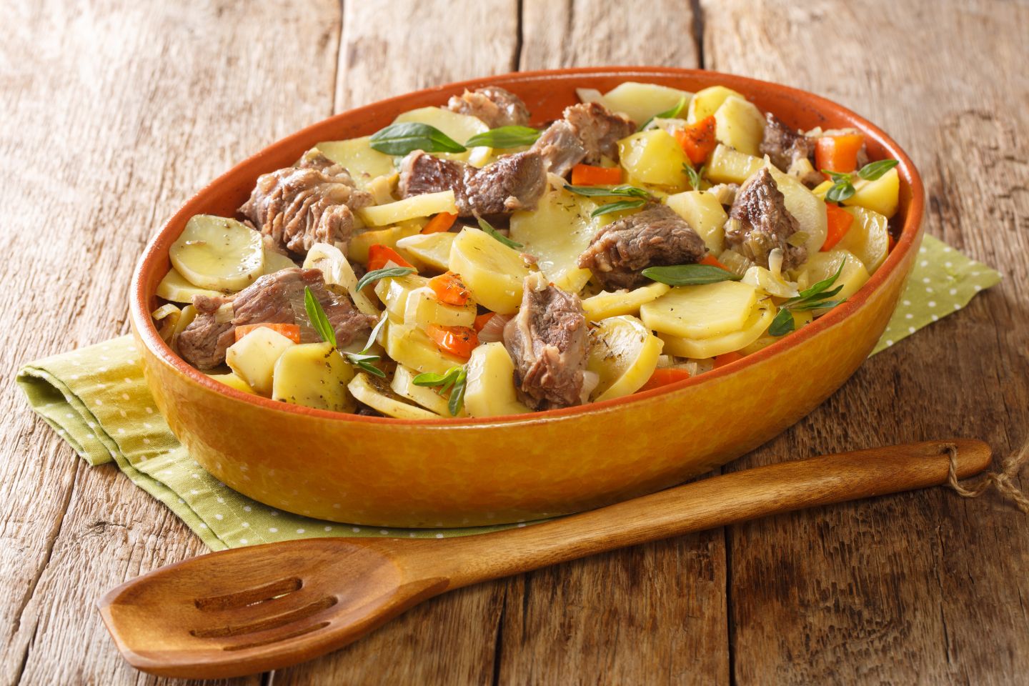 Alsatian Baeckeoffe, a meat and vegetable stew
