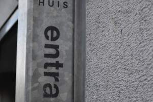 The Anne Frank House Sign outside the museum 