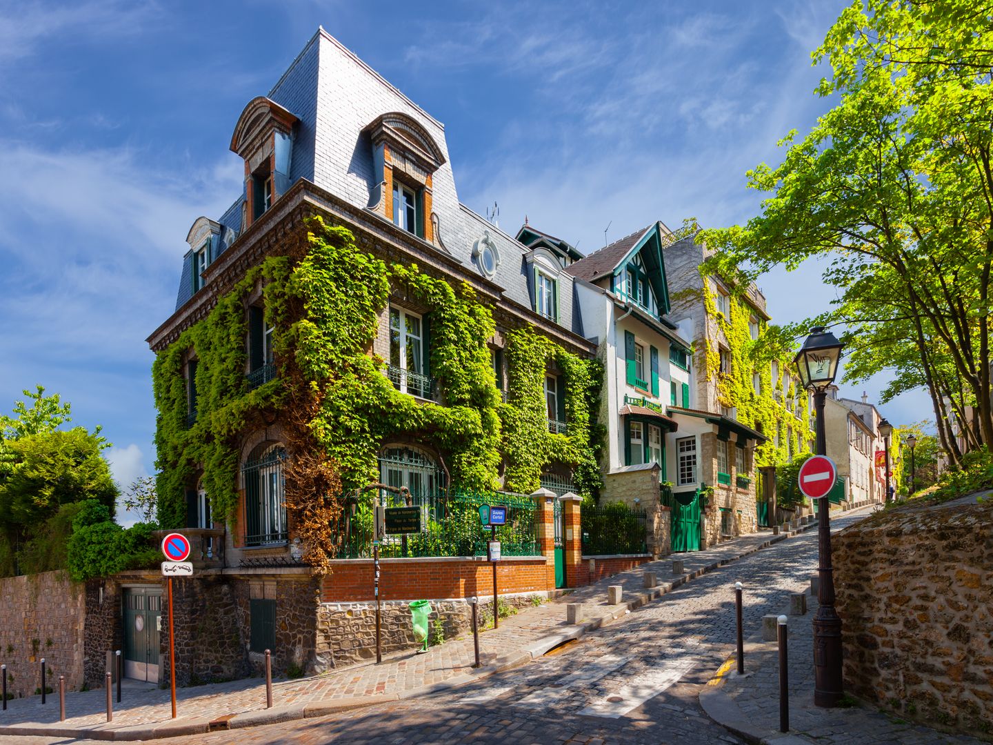 Charming streets in the district of Montmartre, Paris