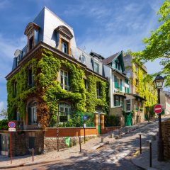 Charming streets in the district of Montmartre, Paris