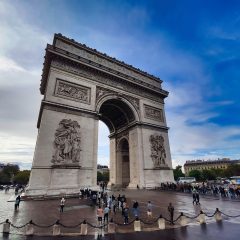 People at the base of the Arc de Triomphe in Paris
